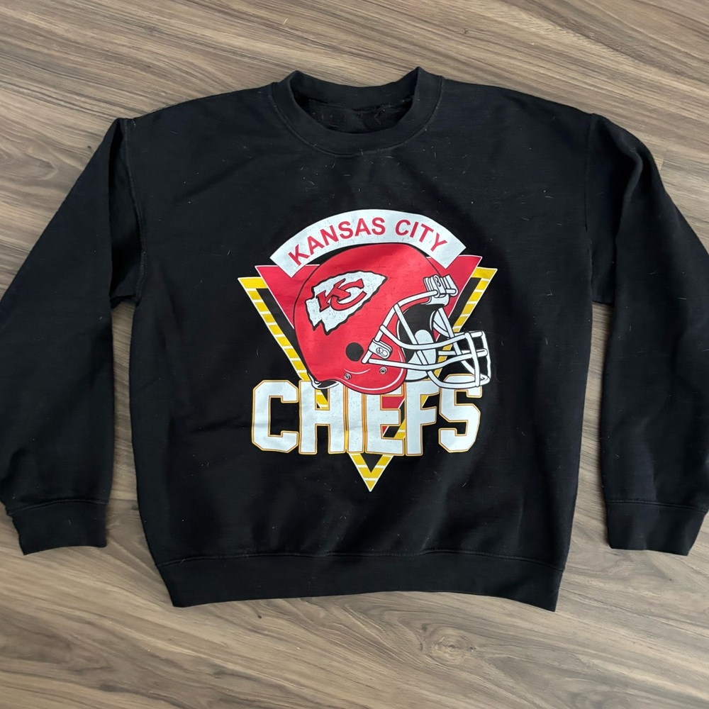 Kansas City Chiefs Black Graphic Crewneck Sweatshirt